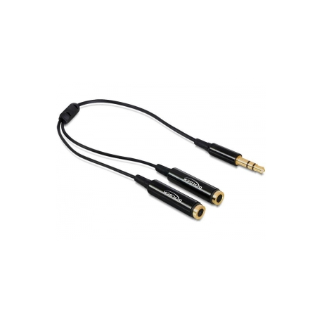 Delock - Audio splitter - stereo mini jack male to stereo mini jack female - 25 cm - black - 0