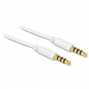 Delock - Headset cable - 4-pole mini jack male to 4-pole mini jack male - 1 m - white