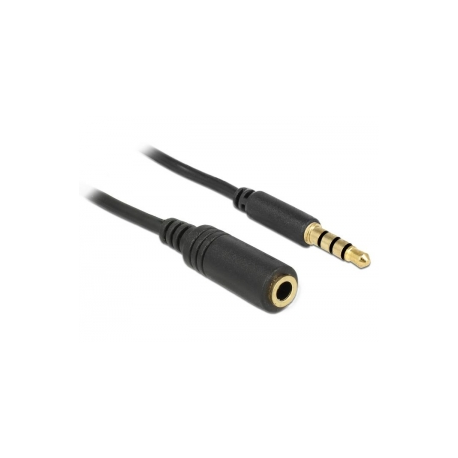 Delock - Headset extension cable - 4-pole mini jack male to 4-pole mini jack female - 5 m - black - 0