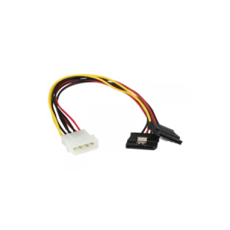 StarTech.com 12in LP4 to 2x Latching SATA Power Y Cable Splitter Adapter - 4 Pin LP4 to Dual SATA Y Splitter - Power adapter - 4 PIN internal power (M) to SATA power (F) - 30 cm - latched - for P / N: 35S24M2NGFF, HSB13SATSASB, HSB1SATSASBA, HSB1SATSASVA, HSB43SATSASB, S32M2NGFFPEX - 0