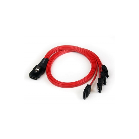 StarTech.com 50cm SFF-8087 to 4x SATA - Internal Mini SAS to SATA Reverse Cable - internal Mini SAS to SATA (SAS8087S4R50) - SATA  /  SAS cable - Serial ATA 150 / 300 / 600 - 4-Lane - SATA (R) to 36 pin 4i Mini MultiLane (P) - 50 cm - latched - red - 6