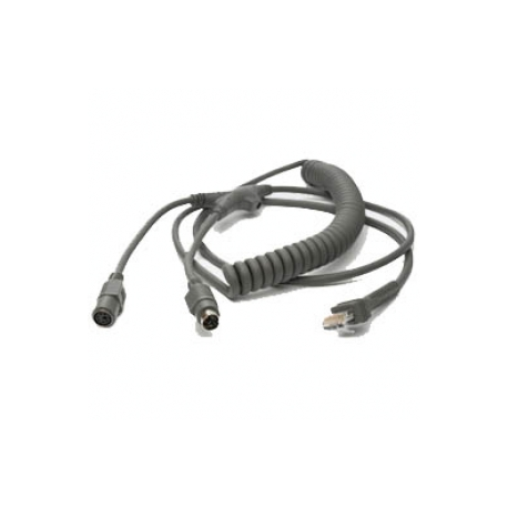 Zebra - Keyboard wedge cable - PS / 2 - 2.7 m - coiled - for Symbol LS2208, LS3008, LS3408-ER, LS4208, LS4278, LS7708, LS9203, LS9208 - 0