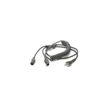 Zebra - Keyboard wedge cable - PS / 2 - 2.8 m - coiled - for Symbol LS2208; Zebra LI2208 - 0