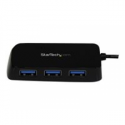 StarTech.com 4-Port USB 3.0 SuperSpeed Hub - Portable Mini Multiport USB Travel Dock - USB Extender Black for Business PC / Mac, laptops (ST4300MINU3B) - Hub - 4 x SuperSpeed USB 3.0 - desktop - for P / N: FCREADMICRO3, MSDREADU3CA, USB3S2ESATA3