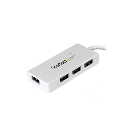 StarTech.com 4 Port USB 3.0 Hub - Multi Port USB Hub w /  Built-in Cable - Powered USB 3.0 Extender for Your Laptop - White (ST4300MINU3W) - Hub - 4 x SuperSpeed USB 3.0 - desktop - for P / N: FCREADMICRO3, MSDREADU2OTG, MSDREADU3CA - 1