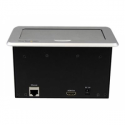StarTech.com Conference Table Connectivity Pop up Box with AV and Data Ports - HDMI, VGA, Component, MDP to HDMI Output (BOX4HDECP) - Mounting plate - HD-15, RCA X 2, RJ-45, mini-phone stereo 3.5 mm, RCA, HDMI, USB Type A, mini-DisplayPort