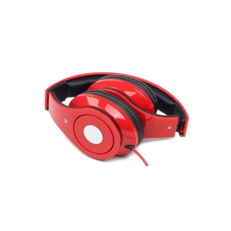Gembird MHS-DTW-R - Headphones with mic - full size - wired - 3.5 mm jack - red - 2