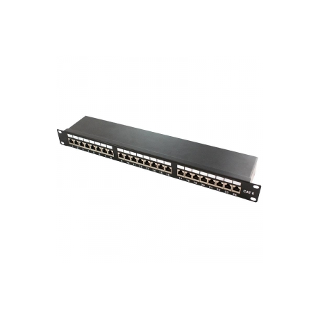 LogiLink - Patch panel - CAT 6e - STP - RJ-45 X 24 - black, RAL 9005 - 1U - 19" - 0