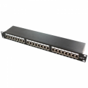 LogiLink - Patch panel - CAT 6e - STP - RJ-45 X 24 - black, RAL 9005 - 1U - 19"