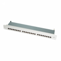 LogiLink - Patch panel - CAT 6e - STP - RJ-45 X 24 - light grey, RAL 7035 - 1U - 19"
