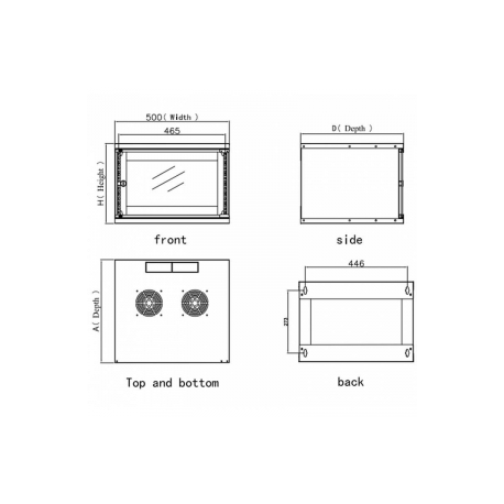 techly - Cabinet - wall mountable - RAL 7035 - 6U - 19" - 4