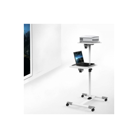 Techly Universal projector / notebook trolley with two shelves, white - 4
