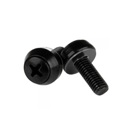 StarTech.com M6 x 12mm - Screws - 50 Pack, Black - M6 Mounting Screws for Server Rack & Cabinet (CABSCREWSM6B) - Screw kit - black (pack of 50) - for P / N: RACK-18U-20-WALL-OA, RACK-21U-20-WALL-OA, RACK-24U-20-WALL-OA, RK3236BKF, WALLMOUNT4 - 0