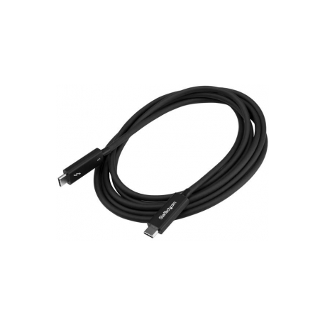StarTech.com 20Gbps Thunderbolt 3 Cable - 6.6ft / 2m - Black - 4K 60Hz - Certified TB3 USB-C to USB-C Charger Cord w / 100W Power Delivery (TBLT3MM2M) - Thunderbolt cable - USB-C (M) to USB-C (M) - Thunderbolt 3 / USB / DisplayPort - 2 m - black - for P / N: CDP2HDUACP, CDP2HDUACPW, MST30C2DPPD - 1