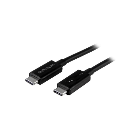 StarTech.com 20Gbps Thunderbolt 3 Cable - 6.6ft / 2m - Black - 4K 60Hz - Certified TB3 USB-C to USB-C Charger Cord w / 100W Power Delivery (TBLT3MM2M) - Thunderbolt cable - USB-C (M) to USB-C (M) - Thunderbolt 3 / USB / DisplayPort - 2 m - black - for P / N: CDP2HDUACP, CDP2HDUACPW, MST30C2DPPD - 3