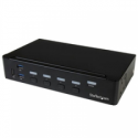 StarTech.com 4 Port DisplayPort KVM Switch - DP KVM Switch with Audio and Built-in USB 3.0 Hub for Peripherals - 4K 30Hz (SV431DPU3A2) - KVM / USB switch - 4 x KVM / audio / USB + 3 x SuperSpeed USB - 1 local user - rack-mountable - AC 120 / 230 V / DC 9 - 12 V - for P / N: SV431RACK
