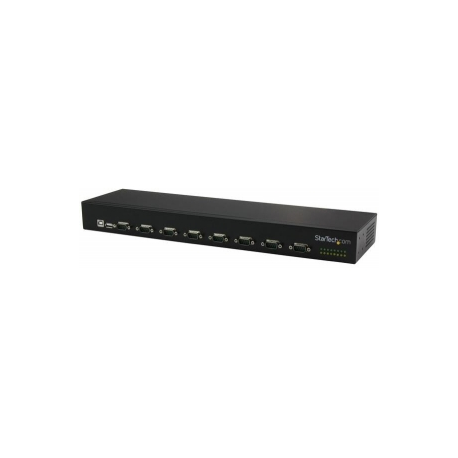 StarTech.com USB to Serial Hub - 8 Port - COM Port Retention - Rack Mount and Daisy Chainable - FTDI USB to RS232 Hub (ICUSB23208FD) - Serial adapter - USB 2.0 - RS-232 x 8 - black - 0
