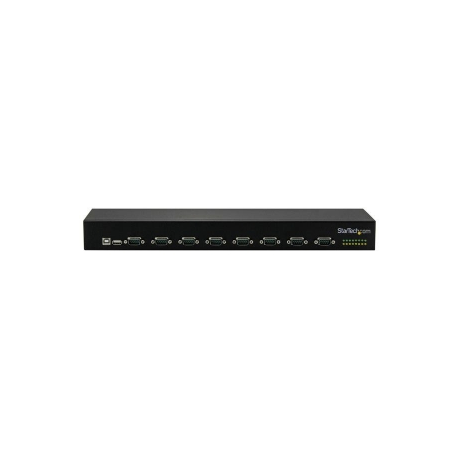StarTech.com USB to Serial Hub - 8 Port - COM Port Retention - Rack Mount and Daisy Chainable - FTDI USB to RS232 Hub (ICUSB23208FD) - Serial adapter - USB 2.0 - RS-232 x 8 - black - 1