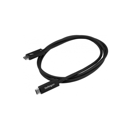 StarTech.com Active 40Gbps Thunderbolt 3 Cable - 3.3ft / 1m - Black - 5k 60Hz / 4k 60Hz - Certified TB3 Charger Cord w /  100W Power Delivery (TBLT3MM1MA) - Thunderbolt cable - USB-C (M) to USB-C (M) - Thunderbolt 3  /  USB  /  DisplayPort - 1 m - 4K support - black - for P / N: CDP2HDUACP, CDP2HDUACPW, TB33A1C, TB3DK2DPM2, TB3DOCK2DPPD, TB3DOCK2DPPU, TBDOCKHDPBC - 1