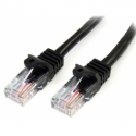 StarTech.com 0.5m Black Cat5e  /  Cat 5 Snagless Ethernet Patch Cable 0.5 m - Patch cable - RJ-45 (M) to RJ-45 (M) - 50 cm - UTP - CAT 5e - snagless, stranded - black