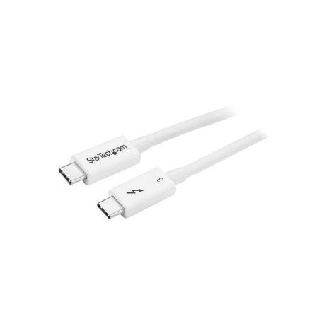StarTech.com 40Gbps Thunderbolt 3 Cable - 1.6ft / 0.5m - White - 5k 60Hz / 4k 60Hz - Certified TB3 USB-C Charger Cord w /  100W Power Delivery (TBLT34MM50CW) - Thunderbolt cable - USB-C (M) to USB-C (M) - USB 3.1 Gen 2  /  Thunderbolt 3  /  DisplayPort 1.2 - 50 cm - 4K support - white - for P / N: CDP2HDUACP, CDP2HDUACPW, PEXUSB321C, TB33A1C - 0