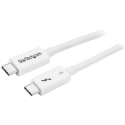 StarTech.com 40Gbps Thunderbolt 3 Cable - 1.6ft / 0.5m - White - 5k 60Hz / 4k 60Hz - Certified TB3 USB-C Charger Cord w /  100W Power Delivery (TBLT34MM50CW) - Thunderbolt cable - USB-C (M) to USB-C (M) - USB 3.1 Gen 2  /  Thunderbolt 3  /  DisplayPort 1.2 - 50 cm - 4K support - white - for P / N: CDP2HDUACP, CDP2HDUACPW, PEXUSB321C, TB33A1C