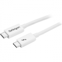 StarTech.com 20Gbps Thunderbolt 3 Cable - 3.3ft / 1m - White - 4k 60Hz - Certified TB3 USB-C to USB-C Charger Cord w /  100W Power Delivery (TBLT3MM1MW) - Thunderbolt cable - USB-C (M) to USB-C (M) - USB 3.1 Gen 2  /  Thunderbolt 3  /  DisplayPort 1.2 - 1 m - 4K support - white - for P / N: CDP2HDUACP, CDP2HDUACPW