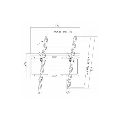 LogiLink - Bracket - for flat panel - solid cold pressed steel - screen size: 32"-55" - wall-mountable - 1
