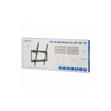 LogiLink - Bracket - for flat panel - solid cold pressed steel - screen size: 32"-55" - wall-mountable - 2