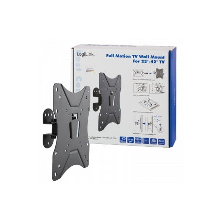 LogiLink Full Motion - Bracket - for flat panel - solid cold pressed steel - screen size: 23"-42" - wall-mountable - 3