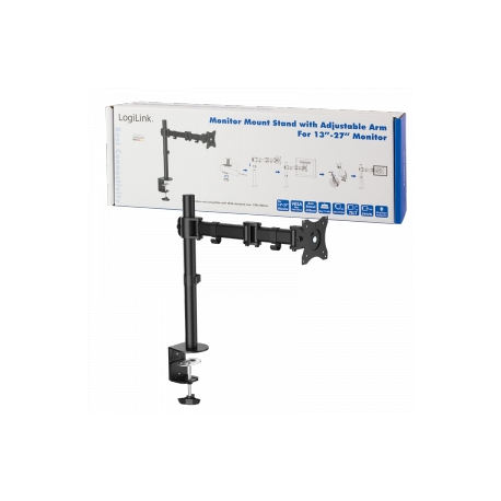 LogiLink - Mounting kit - for LCD display (adjustable arm) - solid cold pressed steel - screen size: 13"-27" - desk-mountable - 4