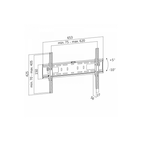 LogiLink - Bracket - for flat panel - solid cold pressed steel - screen size: 37"-70" - wall-mountable - 1