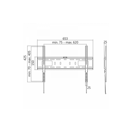 LogiLink Low Profile - Bracket - for flat panel - solid cold pressed steel - screen size: 37"-70" - wall-mountable - 1