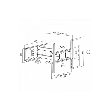 LogiLink - Bracket - for LCD TV - solid cold pressed steel - screen size: 32"-55" - wall-mountable - 0