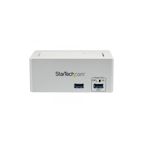 StarTech.com USB 3.0 SATA HDD Docking Station w / Fast Charge USB Hub & UASP - Storage controller - 2.5", 3.5" - SATA 6Gb / s - USB 3.0 - white & silver - for P / N: SVA12M5NA, USBDUP15, USBDUPE115, USBDUPE17 - 0