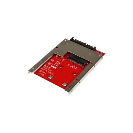 StarTech.com mSATA SSD to 2.5in SATA Adapter Converter - mSATA to SATA Adapter for 2.5in bay with Open Frame Bracket and 7mm Drive Height (SAT32MSAT257) - Storage controller - 1 Channel - SATA 6Gb / s - SATA 6Gb / s - for P / N: BRACKET125PT, BRACKET125PTP, SATERASER4, SDOCK1EU3P2, SDOCK4U313, USB31C2SAT3 - 0