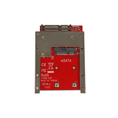 StarTech.com mSATA SSD to 2.5in SATA Adapter Converter - mSATA to SATA Adapter for 2.5in bay with Open Frame Bracket and 7mm Drive Height (SAT32MSAT257) - Storage controller - 1 Channel - SATA 6Gb / s - SATA 6Gb / s - for P / N: BRACKET125PT, BRACKET125PTP, SATERASER4, SDOCK1EU3P2, SDOCK4U313, USB31C2SAT3 - 2