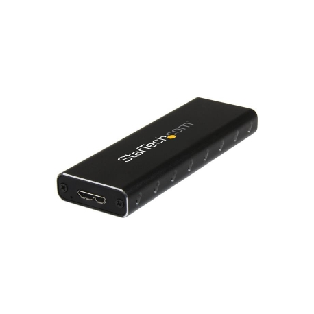StarTech.com M.2 SSD Aluminum Enclosure to USB 3.0 (5Gbps) with UASP - M.2 NGFF SATA with B Key & B+M Key - External M.2 Portable Enclosure (SM2NGFFMBU33) - Storage enclosure - M.2 - SATA 6Gb / s - USB 3.0 - black - 4