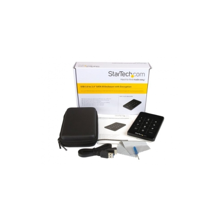 StarTech.com USB 3.0 Hard Drive Enclosure - Encrypted SATA Hard Drive to USB - HDD / SSD Enclosure with Password Protection (S2510BU33PW) - Storage enclosure - 2.5" - SATA 6Gb / s - USB 3.0 - black - 1