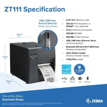 Zebra ZT111 sērijas printeri